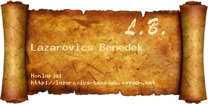Lazarovics Benedek névjegykártya